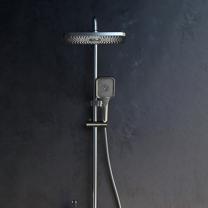 Modern Brass Shower System with Valve Adjustable Spray Pattern Shower Combo