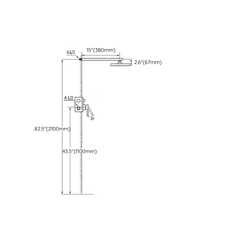 Grey Shower System Lever Handle Temperature Control Square Ceiling Mount Shower Set