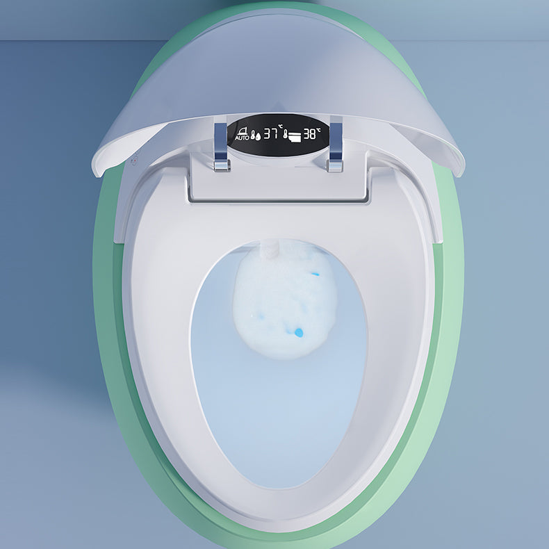 Contemporary Round Floor Mount Bidet with Heated Seat and Remote Control Included