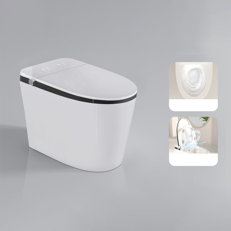 Contemporary White Elongated Water Pressure Control Dryer Floor Mount Bidet