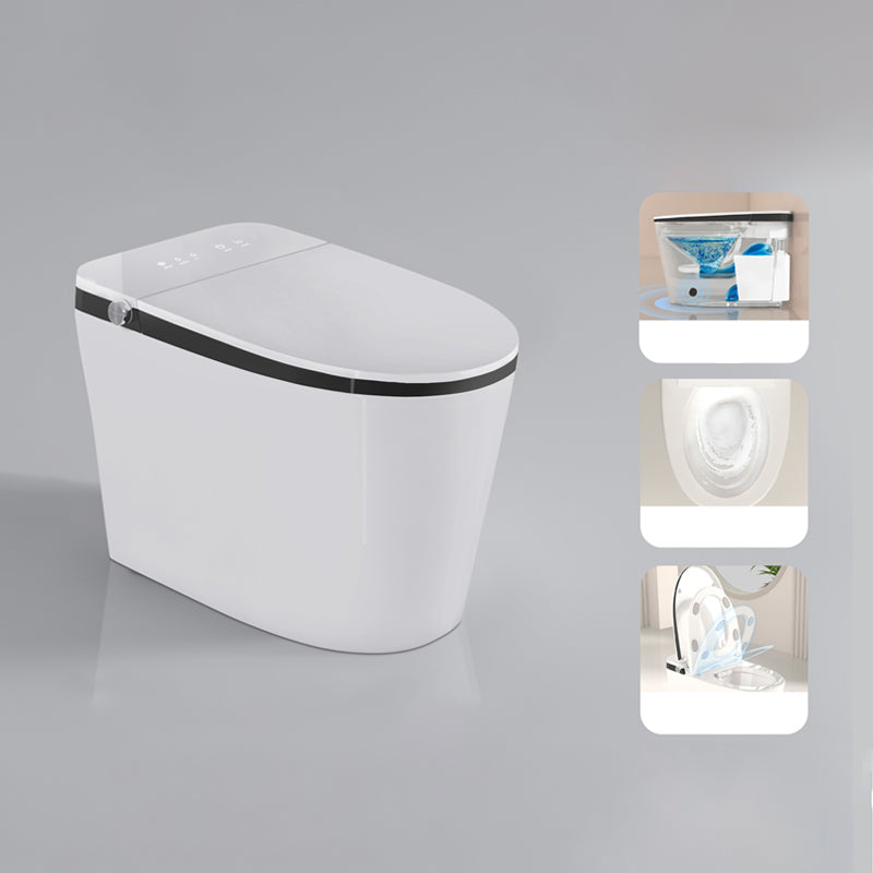 Contemporary White Elongated Water Pressure Control Dryer Floor Mount Bidet