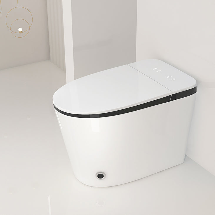 Contemporary White Elongated Water Pressure Control Dryer Floor Mount Bidet