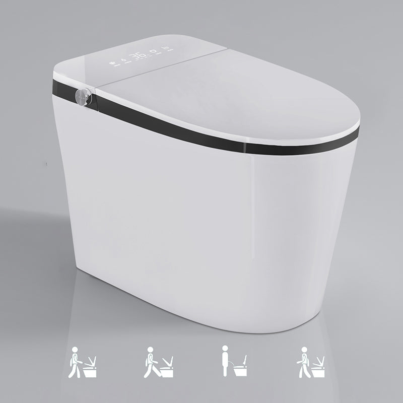 Contemporary White Elongated Water Pressure Control Dryer Floor Mount Bidet