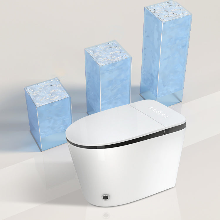 Contemporary White Elongated Water Pressure Control Dryer Floor Mount Bidet