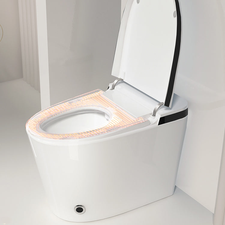 Contemporary White Elongated Water Pressure Control Dryer Floor Mount Bidet