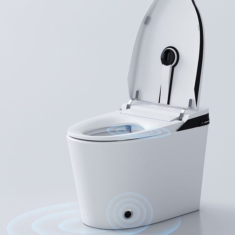 Contemporary Ceramic Elongated Heated Seat Floor Mount Bidet