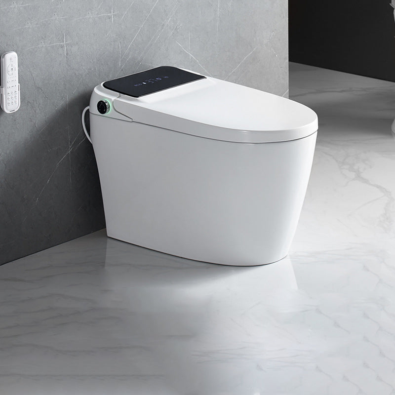 Elongated Floor Mount Bidet Contemporary White Floor Standing Bidet with Heated Seat