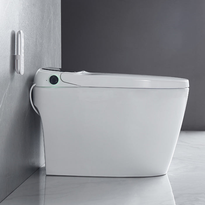 Elongated Floor Mount Bidet Contemporary White Floor Standing Bidet with Heated Seat