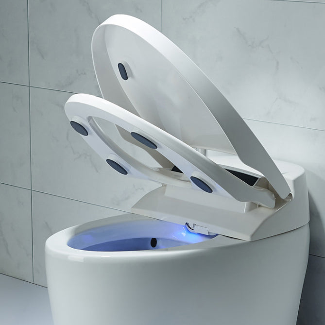 Contemporary Ceramic White Elongated Heated Seat Floor Mount Bidet