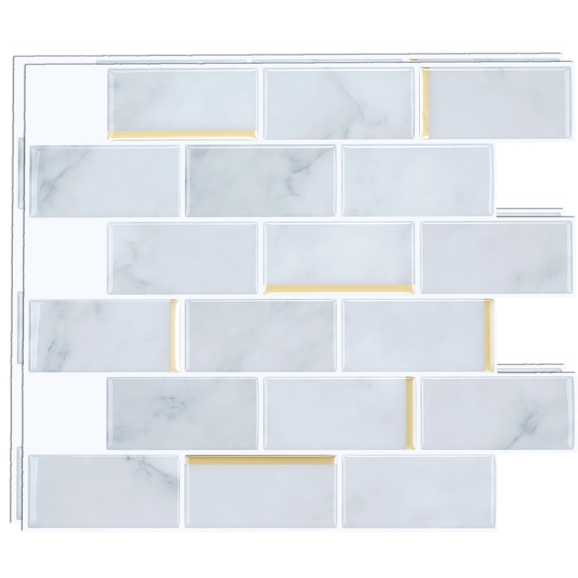 Mosaic Tile Peel and Stick Wall Tile Modern Style Wallpaper with Square Shape