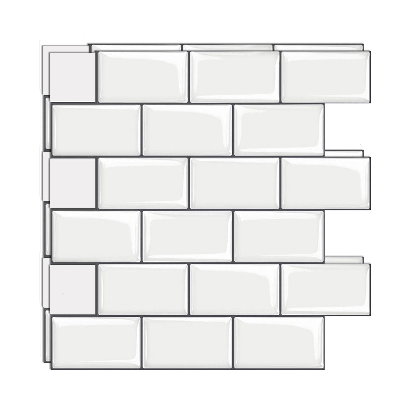 Mosaic Tile Peel and Stick Wall Tile Modern Style Wallpaper with Square Shape