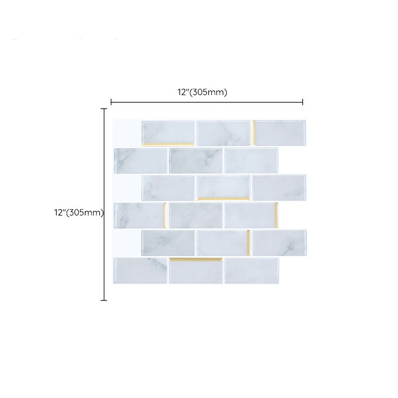 Mosaic Tile Peel and Stick Wall Tile Modern Style Wallpaper with Square Shape