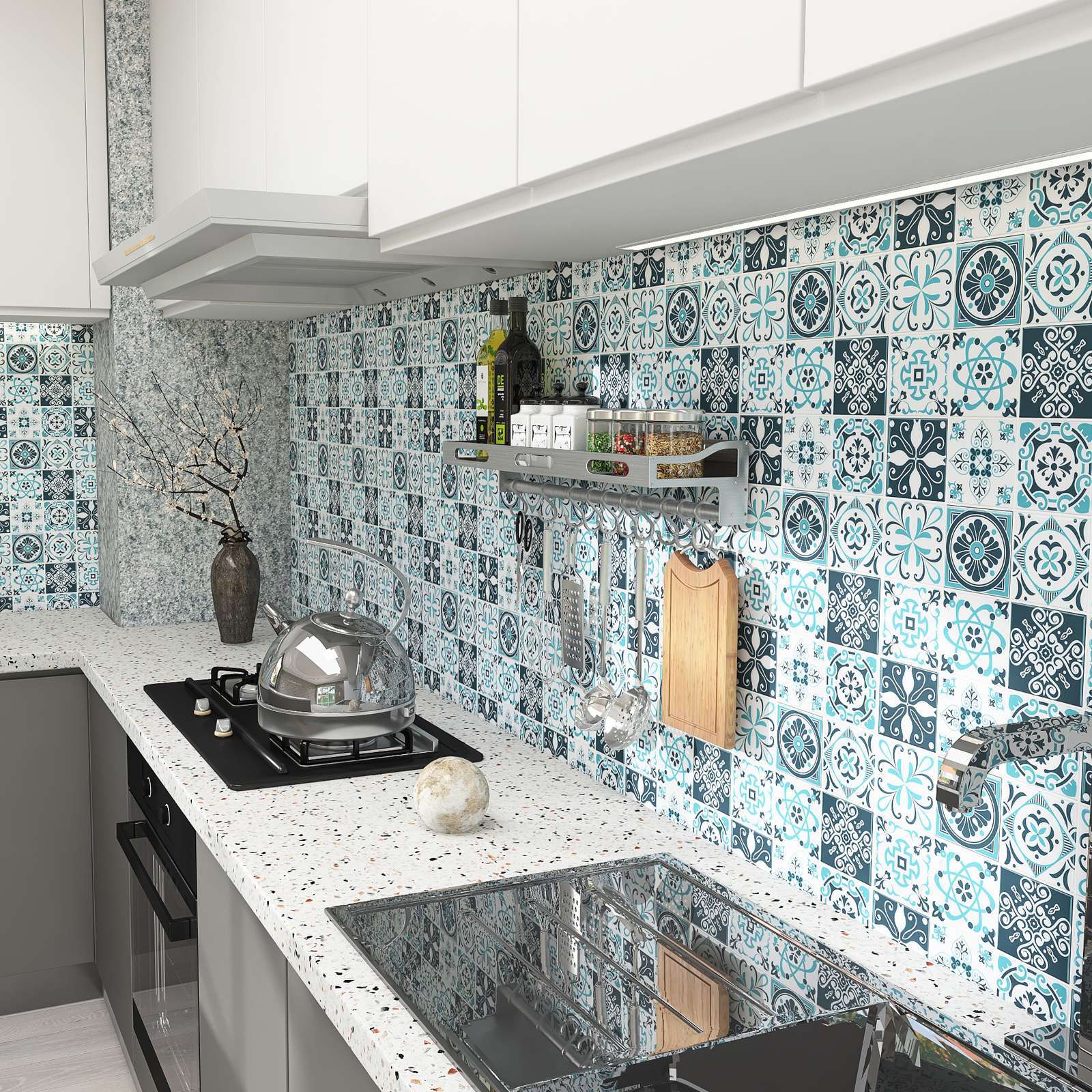 Mosaic Tile Peel and Stick Wall Tile Modern Wallpaper with Waterproof