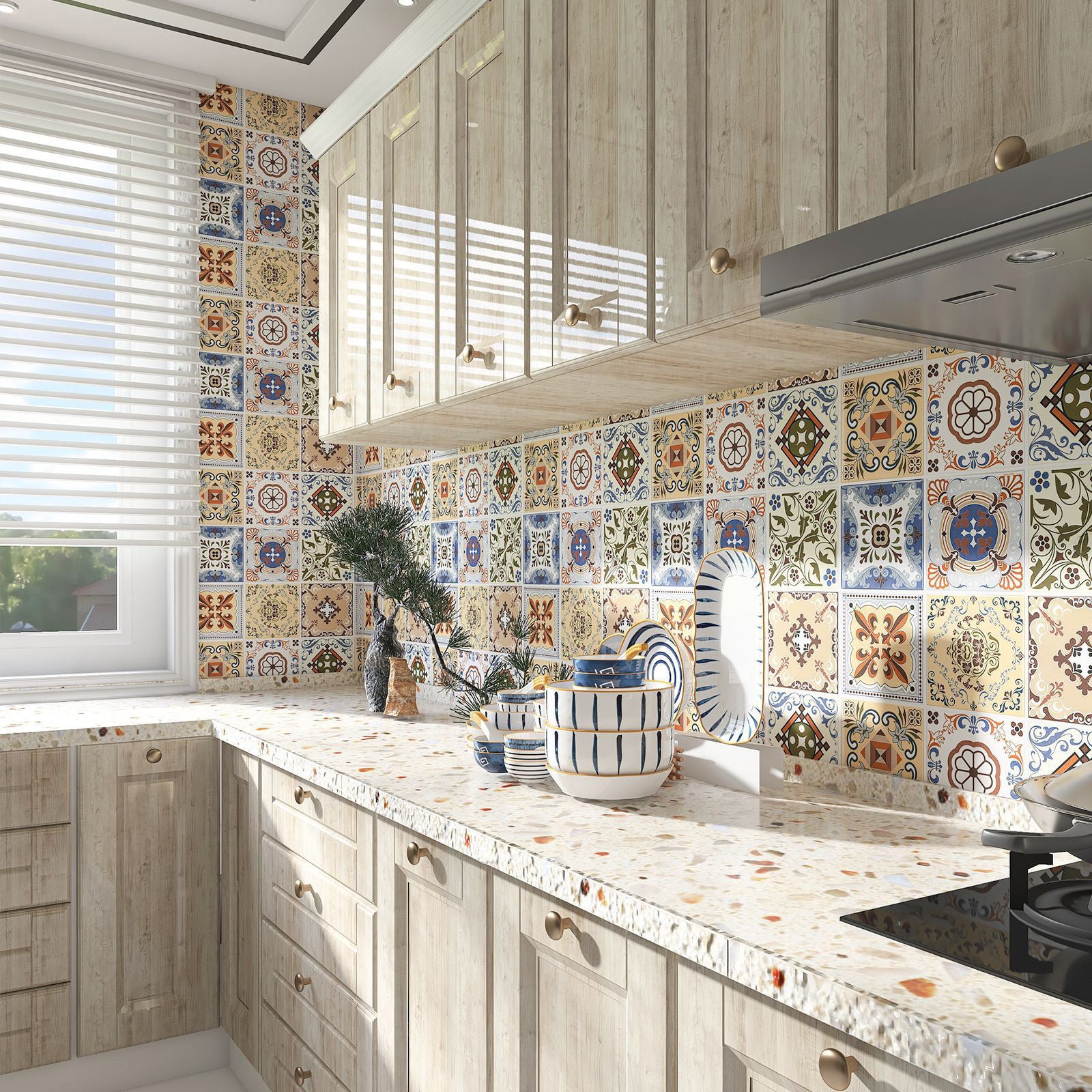 Mosaic Tile Peel and Stick Wall Tile Modern Peel and Stick Wall Tile with Waterproof