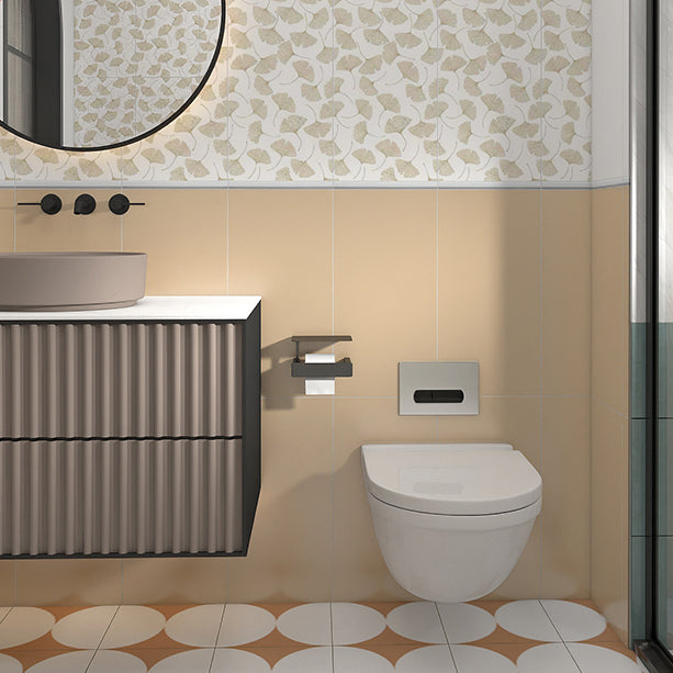 Rectangular Ceramic Matte Straight Edge Singular Tile Patterned Bathroom Wall