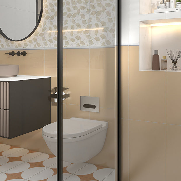 Rectangular Ceramic Matte Straight Edge Singular Tile Patterned Bathroom Wall