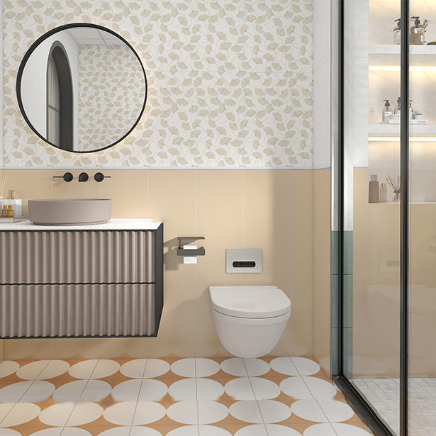 Rectangular Ceramic Matte Straight Edge Singular Tile Patterned Bathroom Wall