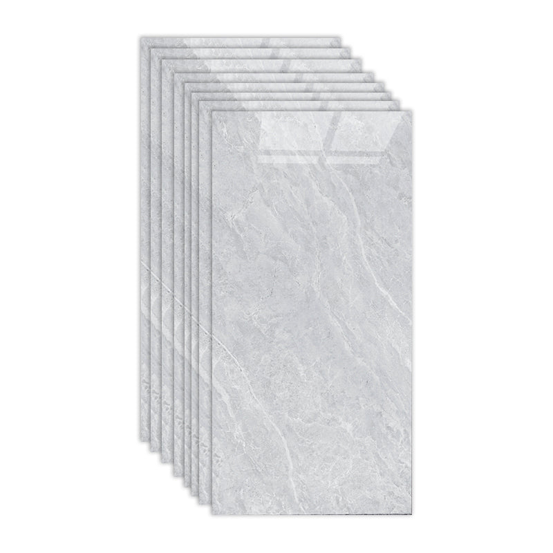 Rectangular Ceramic Polished Straight Edge Singular Tile Marble Look Bathroom Floor