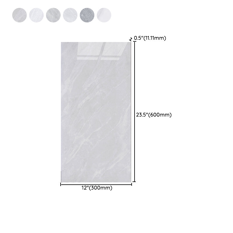 Rectangular Ceramic Polished Straight Edge Singular Tile Marble Look Bathroom Floor