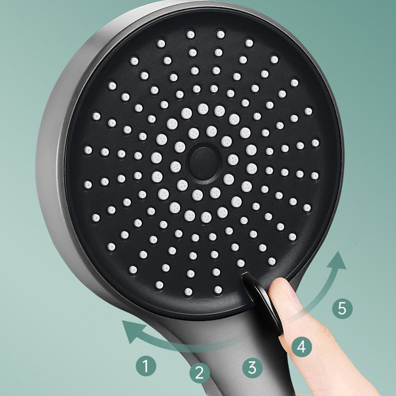 Plastic Hand Shower Round Handheld Shower Head with Self-Cleaning