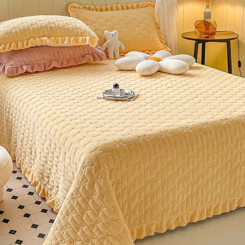 Solid Polyester Bed Sheet Set Modern Elegant Extra Soft Pillowcase