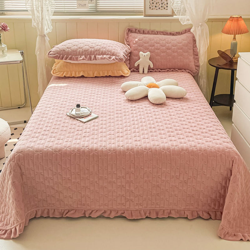 Solid Polyester Bed Sheet Set Modern Elegant Extra Soft Pillowcase