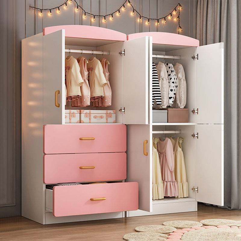 Manufactured Wood Kids Closet Modern Bedroom Wardrobe Closet with Cloth Rod