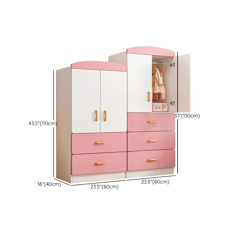 Manufactured Wood Kids Closet Modern Bedroom Wardrobe Closet with Cloth Rod