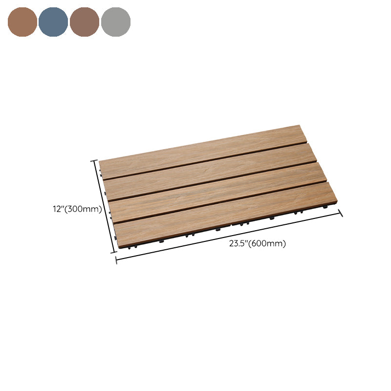 Rectangle Water Resistant Wooden Floor Smooth Engineered Floor Tile for Patio Garden