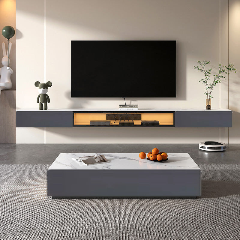 Wall Mounted TV Media Console Contemporary TV Console with Drawers