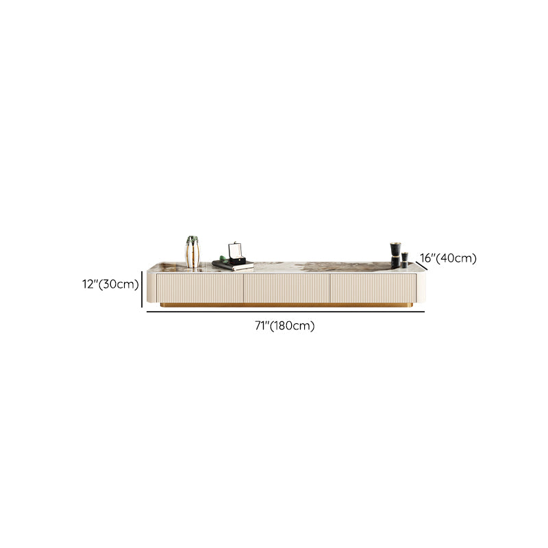 Engineered Wood TV Console Contemporary 4 Drawers Beige Media Console