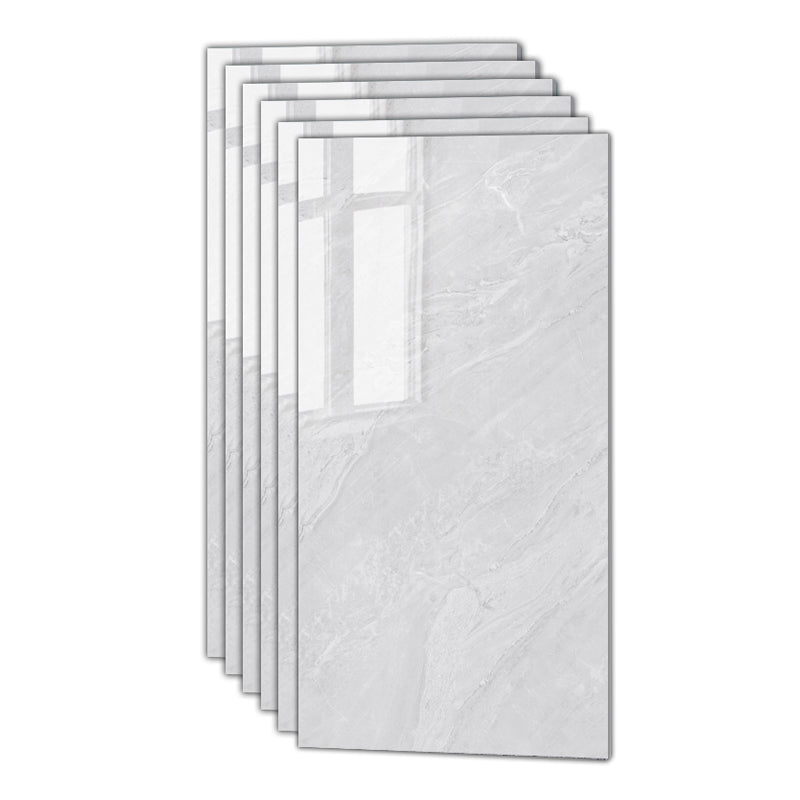 Square Ceramic Polished Straight Edge Singular Tile Marble Look Bathroom Wall