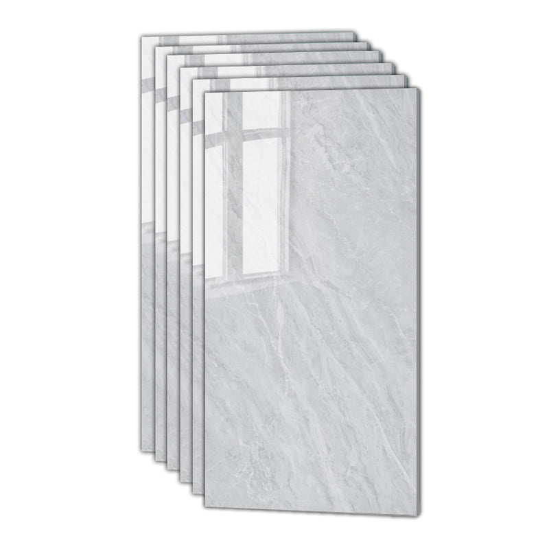 Square Ceramic Polished Straight Edge Singular Tile Marble Look Bathroom Wall