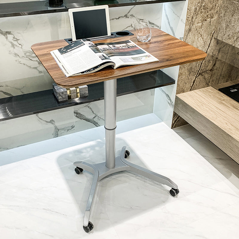 Rectangular Shaped Office Task Desk Wood Writing Desk with Wheels for Home