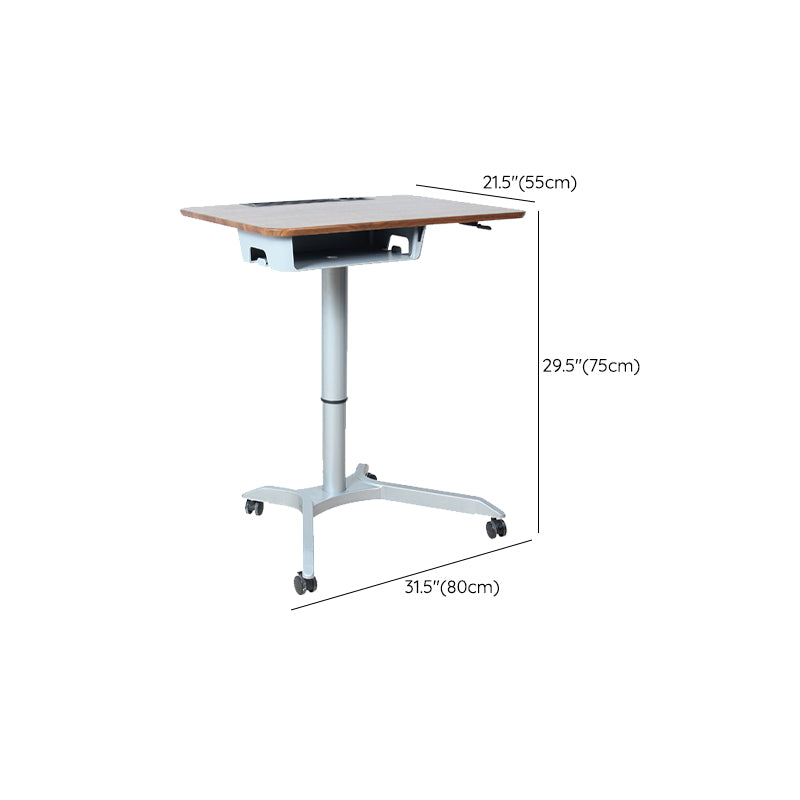 Rectangular Shaped Office Task Desk Wood Writing Desk with Wheels for Home