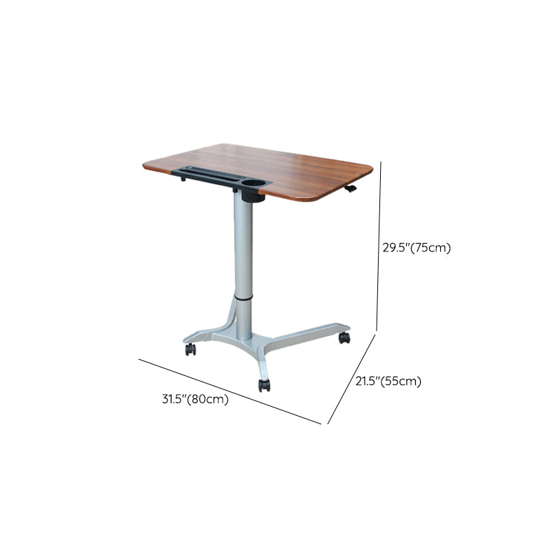 Rectangular Shaped Office Task Desk Wood Writing Desk with Wheels for Home