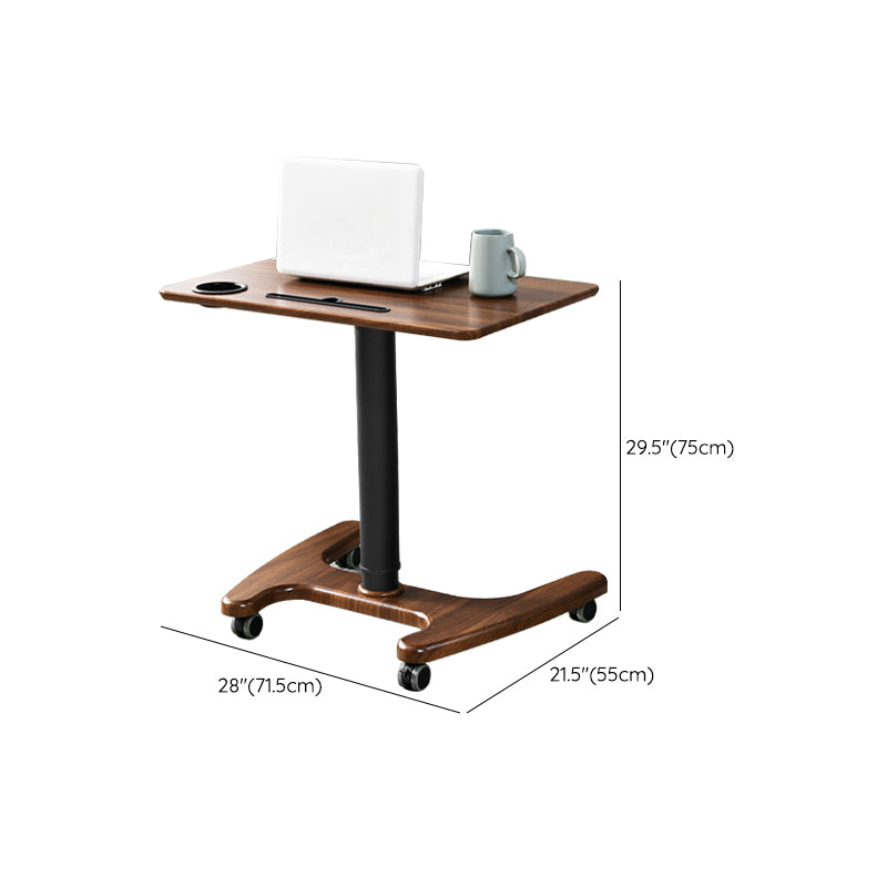 Rectangular Shaped Office Task Desk Wood Writing Desks with Wheels for Home