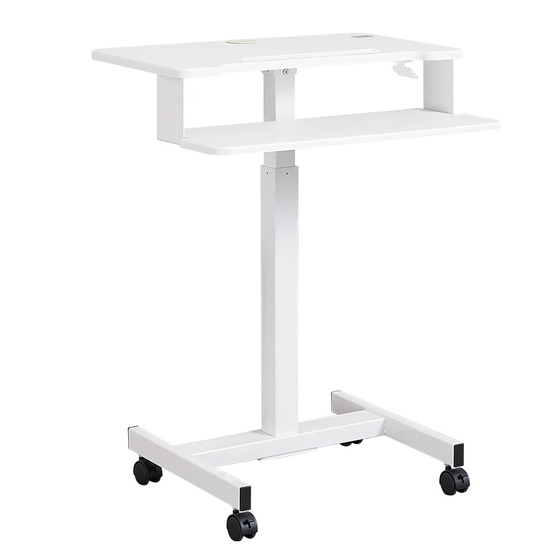 Rectangular Shaped Ambulatory Laptop Table Wood Writing Desk in Black/White