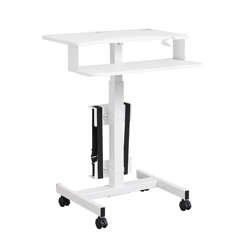 Rectangular Shaped Ambulatory Laptop Table Wood Writing Desk in Black/White