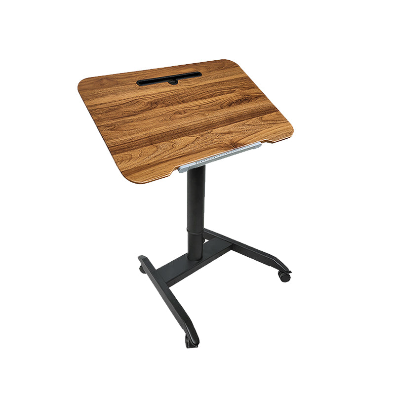 Rectangular Shaped Office Task Desk Wood Brown/Black/White Writing Desk with Wheels