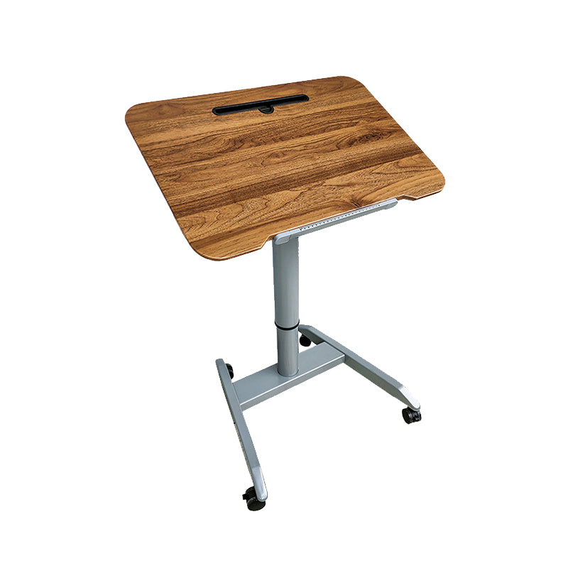 Rectangular Shaped Office Task Desk Wood Brown/Black/White Writing Desk with Wheels