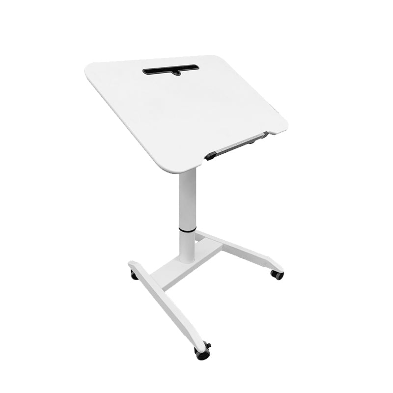 Rectangular Shaped Office Task Desk Wood Brown/Black/White Writing Desk with Wheels