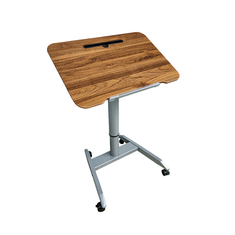 Rectangular Shaped Office Task Desk Wood Brown/Black/White Writing Desk with Wheels