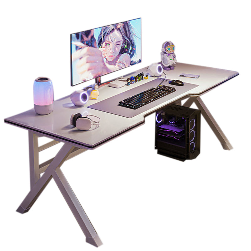 Wood Contemporary Gaming Desk Antique Finish Computer Desk with Metal Legs