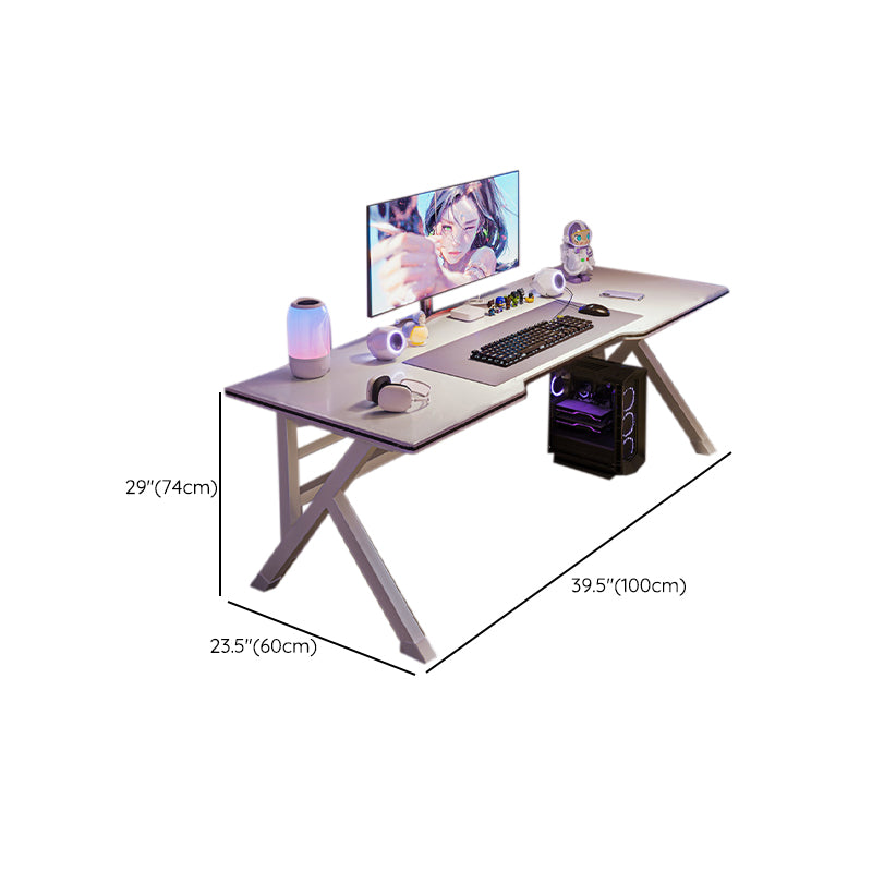 Wood Contemporary Gaming Desk Antique Finish Computer Desk with Metal Legs