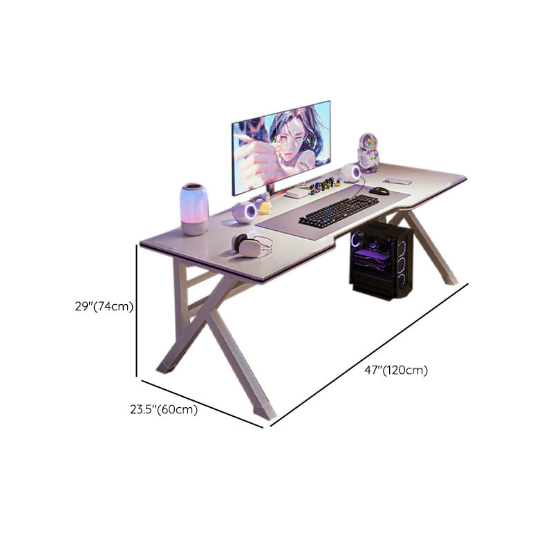 Wood Contemporary Gaming Desk Antique Finish Computer Desk with Metal Legs