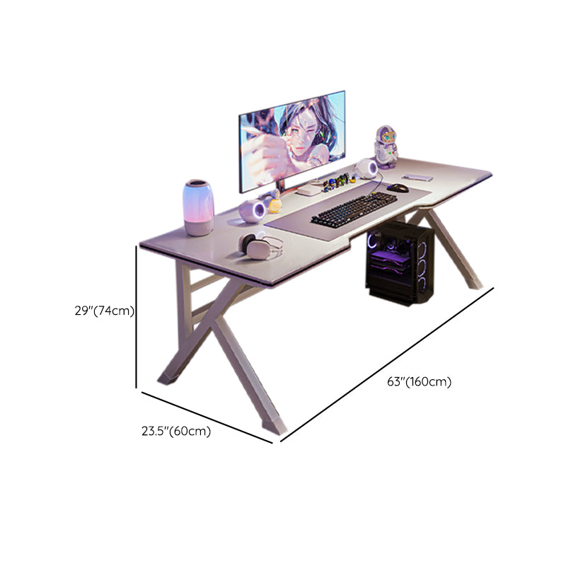 Wood Contemporary Gaming Desk Antique Finish Computer Desk with Metal Legs