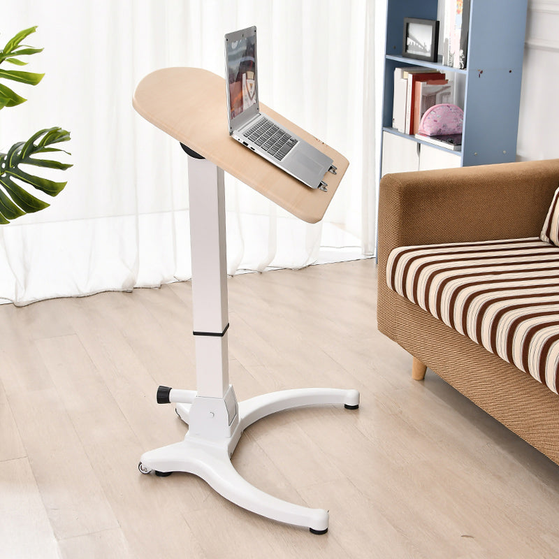 Rectangular Shaped Collapsible Laptop Table Wood Writing Desk in White/Brown/Natural