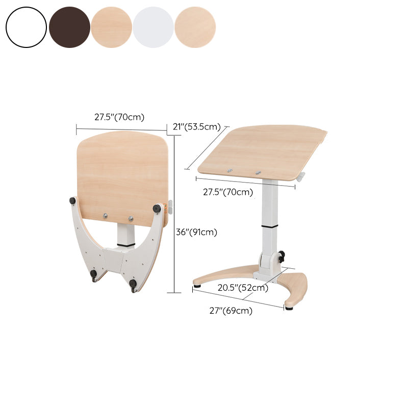 Rectangular Shaped Collapsible Laptop Table Wood Writing Desk in White/Brown/Natural