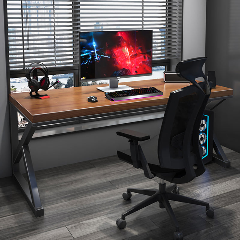 Solid Wood Rectangular Gaming Desk Sled Base 29.32-inch Tall Computer Desk